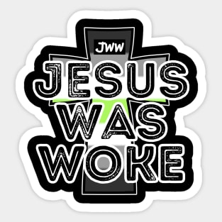 Jesus Was Woke - Agender Pride Sticker